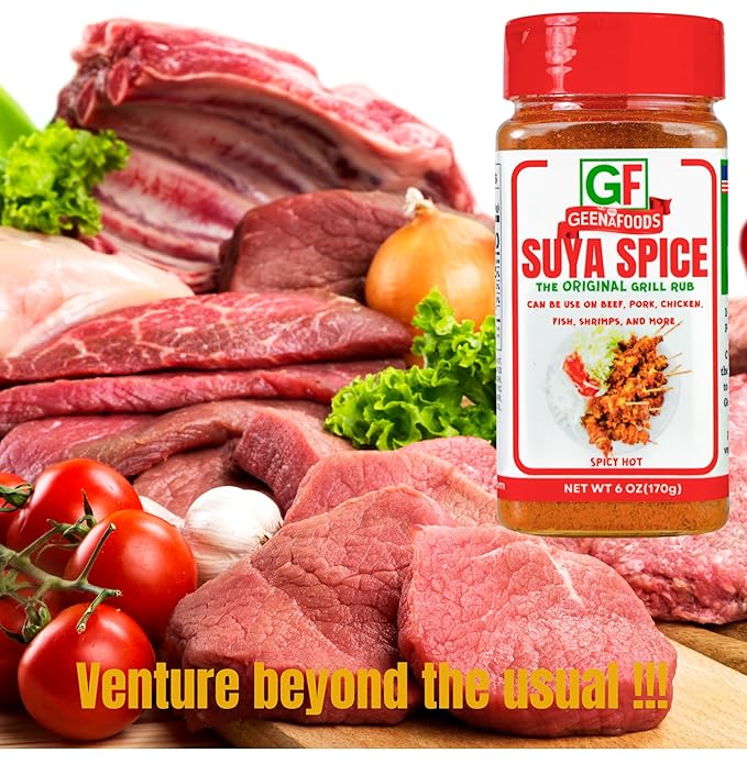 Geenafoods Suya pepper, African( Nigerian & Ghanaian)-Inspired Seasoning pepper Blend for Beef and Steak Grilling . HerbMix with a Unique Spicy Sweet Flavor for seasoning your Chicken , Meat, BBQ, Soups, Stews and More.