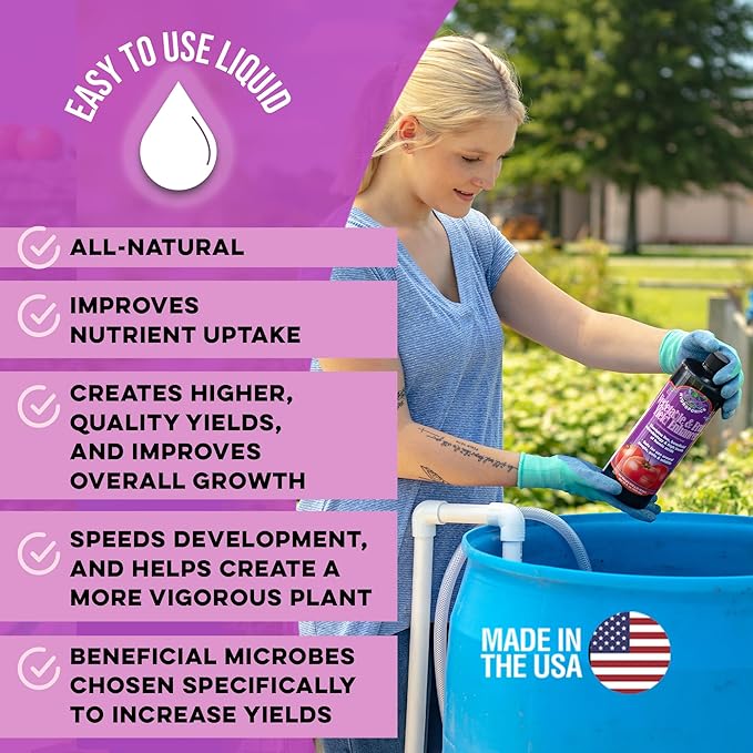 Microbe Life Hydroponics Fruit and Vegetable Plant Growth Yield Enhancer Supplement, Plant Nutrients for Better Growth and Yield, Use with Any Feeding Systems Including Hydroponics or Soil, 16 Ounces