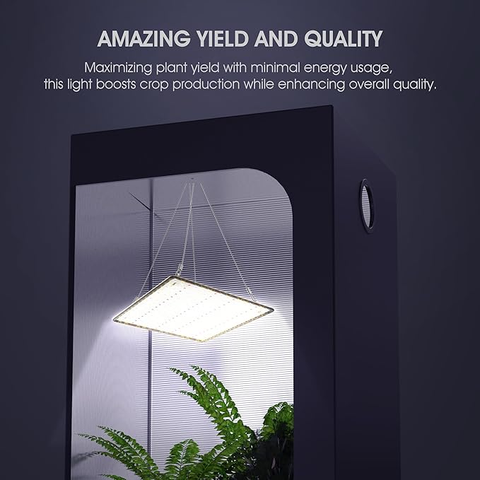 2 Pack LED Grow Light Panel 200W Lamp for Indoor Plants, Sun Like with White Blue Red UV IR LEDs for 4x4ft Coverage Grow Tent Greenhouse Veg and Bloom Seedlings Hydroponics