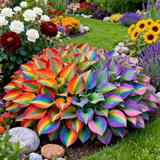 355+ Rainbow Hosta Seeds Heart Shaped Leaves, Hostas Seed for Planting Colorful Hosta Plants Outdoor Garden