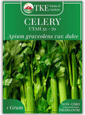 TKE Farms & Gardens - Utah 52-70 Celery Seeds for Planting, Heirloom, Non-GMO, 2500+ Seeds, 1g Packet, Ideal for Fall & Winter Vegetable Gardens, Includes Growing Instructions