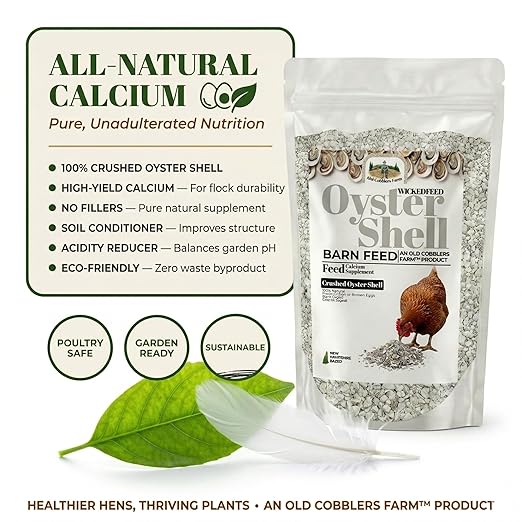 Organic Oyster Shell Calcium Supplement - Crushed Shells for Plants, Chickens, and Compost - Natural Fertilizer Boost for Healthy Gardens 20lbs. by Old Cobblers Farm (10 lbs)