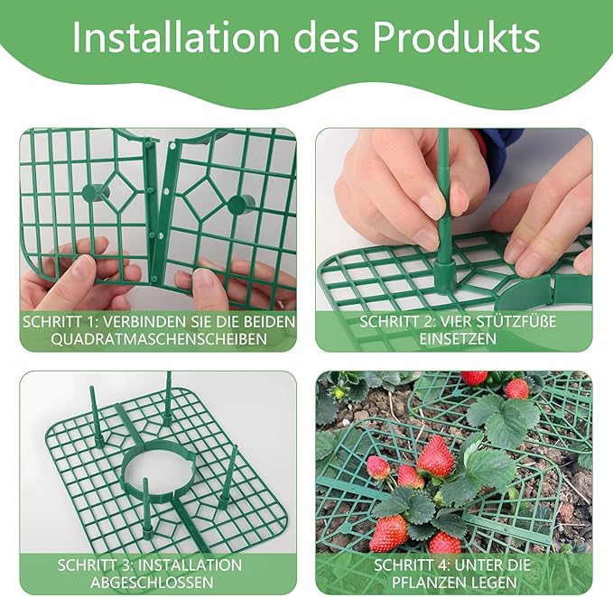 ANGTUO 10 Pack Strawberry Plant Support, Strawberry Support Growing Racks for Keeping Garden(5 Square+5 Round)