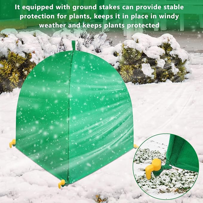 2 PACK Winter Plant Covers Freeze Protection Shrub Covers for Winter Frost Protection for Plants in Winter Warm Plant Tent Protecting Fruit Potted Plants Tree From Freezing Animals Eating (28x28x33)