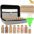SMUJU 80 Slots Seed Storage Organizer with 40 Seed Envelopes, Sturdy Organizer Storage Box with Label Stickers, Glass Container for Flower Vegetable Garden Seed Saving (Seeds not Included)