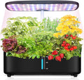 Indoor Garden Hydroponics Growing System, Herb Garden Kit Indoor with LED Grow Light Quiet Smart Water Pump Automatic Timer Healthy Fresh Herbs Vegetables - Hydroponic Planter for Home Kitchen Office