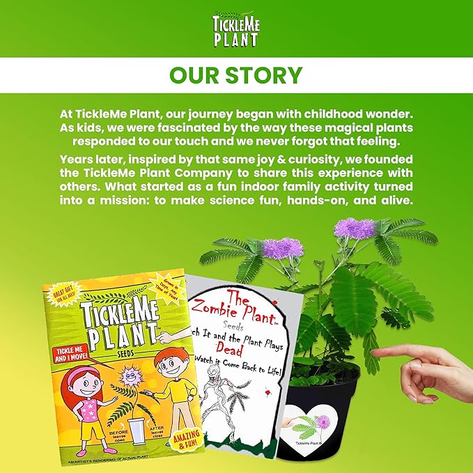 Easter Basket Stuffer – TickleMe Plant Party Favors (2 Pack) – Plant that Moves! Leaves Fold When Touched & Reopen – Kids Grow Kit with Seeds – Fun STEM Gift, Birthday Party Favor