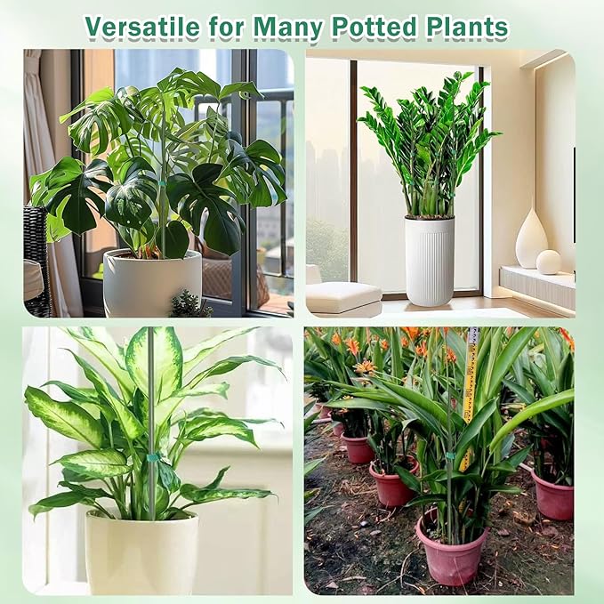 5 Pack Stackable Monstera Plant Support Stakes, Tall Twig Climbing Plant Pole Sticks Structures for Indoor/Outdoor Plants, Garden Accessories for Bird of Paradise, Pothos, Philodendron & Vine Plants