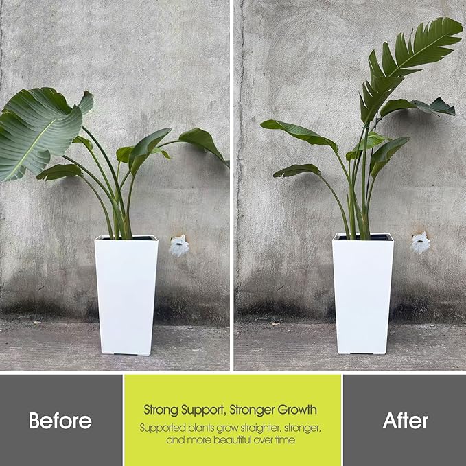 Plant Stakes for Indoor Plants, RIFNY 14 Inch Plant Support Stakes with Clips, Tall Adjustable Plant Sticks for Indoor Monstera Tomato Orchid Potted Plants Flower (16 PCS, Black)