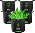 VIVOSUN 5-Pack 10 Gallon Plant Grow Bags, Heavy Duty Thickened Nonwoven Fabric Pots with Handles