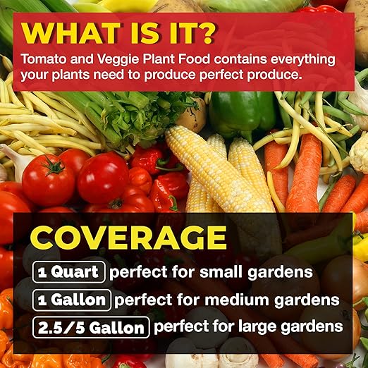 Bloom City Tomato & Veggie Plant Food – Liquid Fertilizer for Bigger Harvests, Stronger Roots & Vigorous Growth, 1 Gallon
