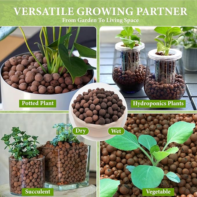12qt LECA Clay Pebbles for Plants, 10-20mm LECA Balls for Hydroponics, Natural Clay Balls for Plants Drainage, Expanded Pebbles for Orchids, Soil Amendment, Orchid Potting Mix