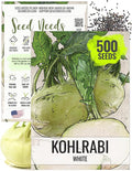 Seed Needs Kohlrabi Seeds for Planting Early White Vienna Kohlrabi Crops - Non-GMO Heirloom & Untreated Vegetable Seed to Plant an Outdoor Heirloom Home Grown Veggie Garden (1 Pack)