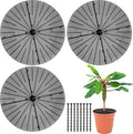 Sawysine 3 Pcs Plant Pot Cover Plant Protector from Animal Flower Pot Grid with Center Cutout Flower Cover Soil Protectors(Black,20.5 in)