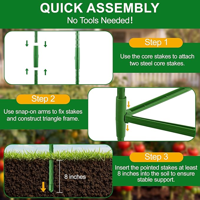 WAENLIR Plant Cages & Supports (51inch 3Pack)
