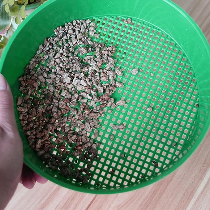 Garden Soil Sieve, Household Plastic Dirt Sifter Soil Sifting Pan Portable Gardening Soil Stones Filter Tool for Gardenging Yard Tidying Land Treatment