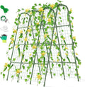 Miory Cucumber Trellis, U Shape Trellis for Raised Bed, Garden Arch Trellis for Climbing Plants Outdoor, Plant Support for Vegetables Vines, Steel with PE Coated (48" Lx32 Wx63 H)