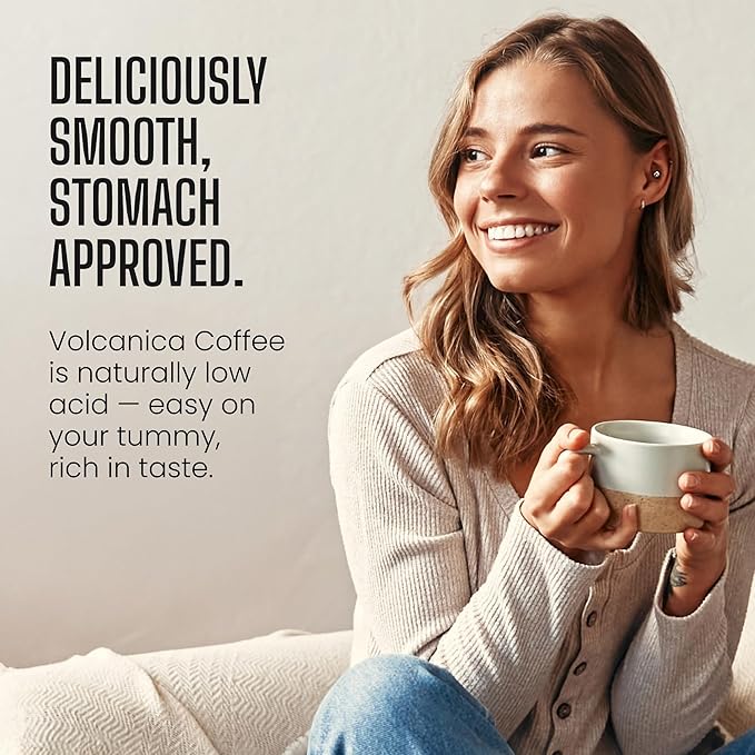 Low Acid Coffee, Blend of Natural Low Acidic Coffee, Ground, Medium Roast, Fresh Roasted, 16-ounces
