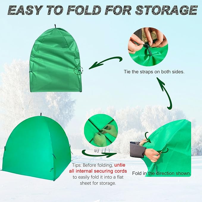 50″*50″*40″ Winter Plant Warm Covers - Raised Bed Cover, Garden Row Accelerator, Warm Tent Freeze Protection Humidity Domes for Germination, Seedling Propagation Protecting Plants from Animals 2PCS