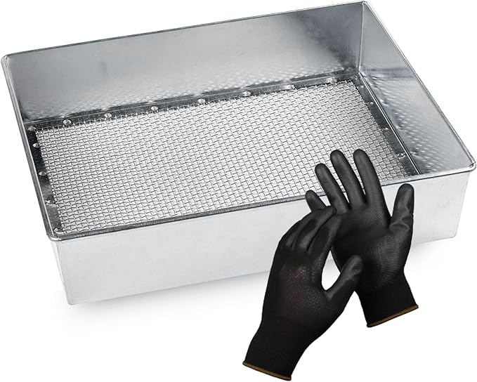 Trapping Soil Sifter, Standard Size (12 x 10 inches) with 1/8-inch Mesh, Garden Sieve for Dirt, Sand, Rocks, and Compost