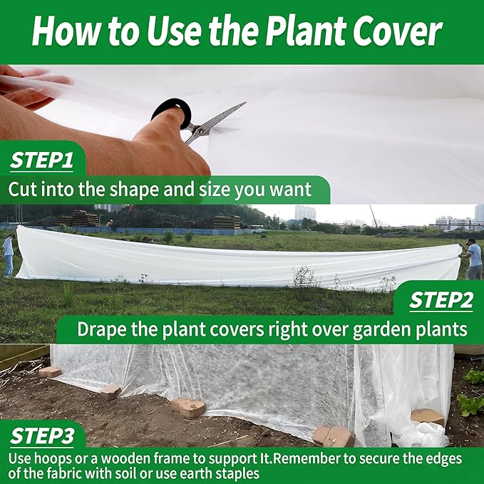 Avalution Plant Covers Freeze Protection, 10x30 FT Frost Cloths for Outdoor Plants, 0.9 oz/yd² Reusable Frost Blankets for Outdoor Plants, Row Covers for Vegetables Season Extension