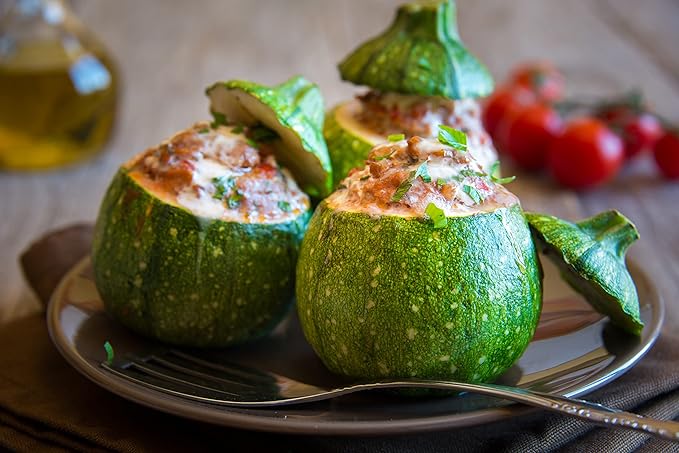 Round Zucchini Seeds for Planting - Heirloom, Non-GMO, USA Grown Seeds in Premium Waterproof Packaging with Plant Information and Instructions - Cucurbita Pepo
