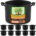 10 Pack 30 Gallon Grow Bags, Thickened Nonwoven Fabric Planter Pots with Handles, Heavy Duty 300G Garden Pots for Tomato, Potato and Vegetable