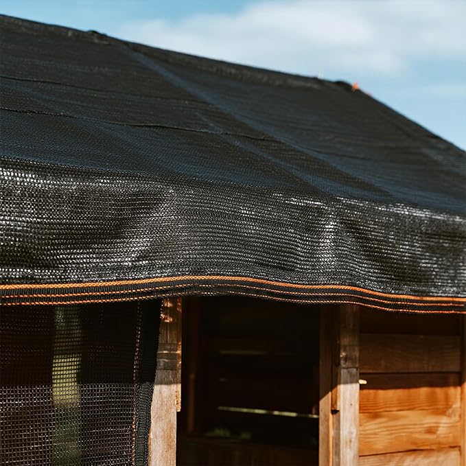 winemana 70% Black Shade Cloth, 20 x 20 FT Durable Mesh Tarp with Grommets, Resistant Garden Sun Shade Netting with Taped Edge for Plant Cover, Greenhouse, Patio, Tomatoes, Chicken Coop, Barn Kennel