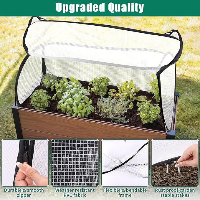 ANGAR Garden Covers for Raised Beds, Garden Row Plants Cover Accelerator, Freeze Protection Greenhouse Cover for Raised Garden Beds Protecting Seedlings Fruits Vegetable Rows