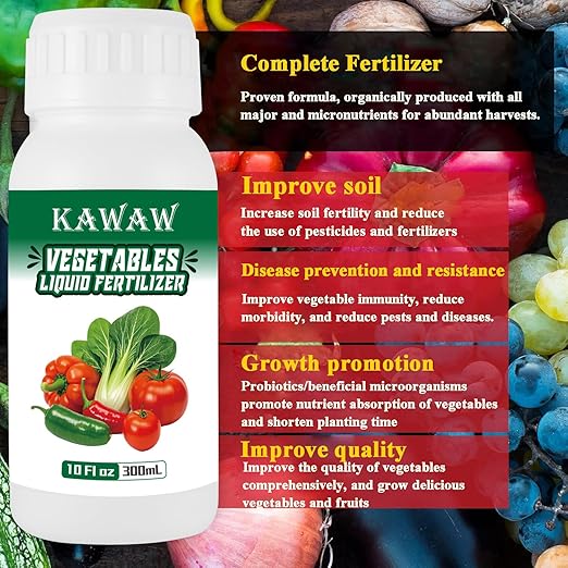 10oz Organic Vegetable Probiotic Fertilizer – Natural Microbial Plant Nutrient Solution for All Vegetables, Promotes Green Leaves, Strong Roots & Healthy Growth