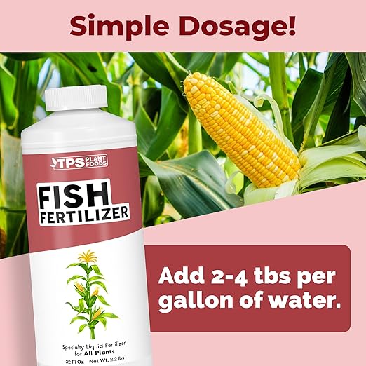 Fish Fertilizer – Liquid Fish Supplement for Lush Growth, Deep Green Leaves & Strong Roots, 32 oz