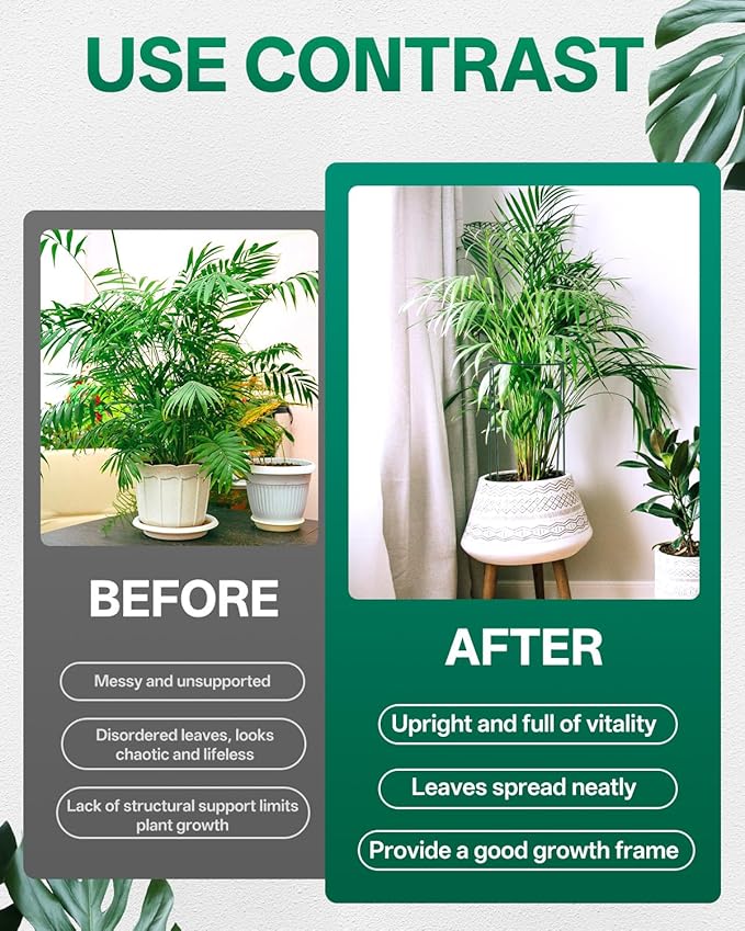 Breeze Touch 8 Pack Plant Support Stakes, 16 Inch Plant Stakes for Outdoor Plants, Peony Cage with 15 Pcs Green Lables, Peony Cages and Supports, Peonies Support Cages Flower Stakes for Plants