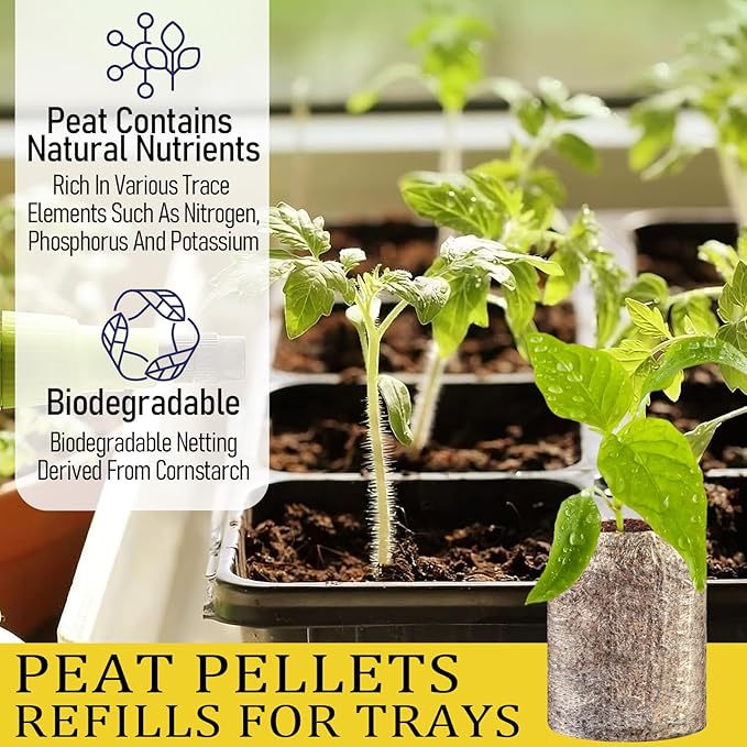 Legigo 100 Pcs 36mm Seed Starter Peat Pellets for Seedlings- Compressed Seed Starter Pods Seed Starting Pellets Plugs Soil Peat Pods for Starting Seeds, Garden Planting Herb Flower Vegetables