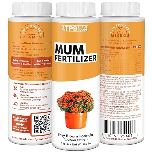 Mum Fertilizer, Complete Liquid Mum Plant Food for All Chrysanthemums, 8 oz (250mL)