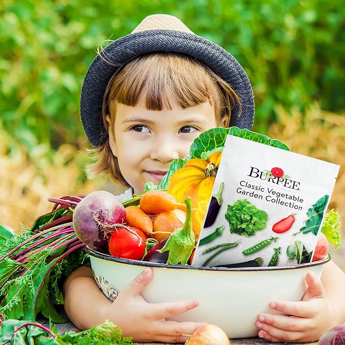 Burpee Heirloom Vegetable Seeds - 15,000+ Seeds - Beans, Beets, Cauliflower, Celery, Collards, Cucumber, Eggplant, Kale, Lettuce, Okra, Onion, Pea, Sweet Pepper, Radish, Squash, Tomato, Turnip