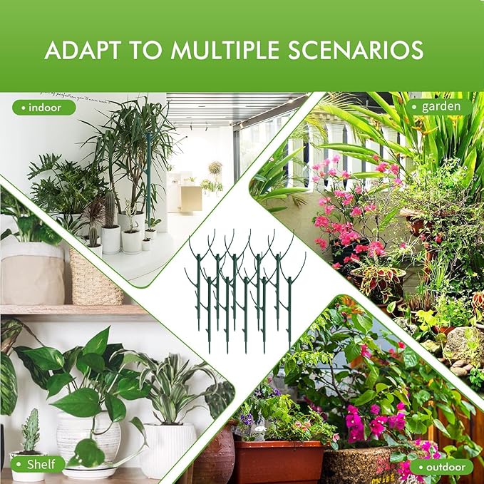Stackable Monstera Plant Support, Garden Plant Support Stakes for Indoor Outdoor Plants, Climbing Plant Support Structures Plant Holder Stick Moss Pole for Support Tall Potted Plants (5, Green)