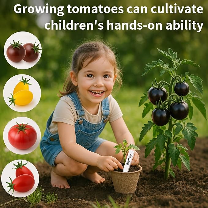 5 Tomato & Tomatillo Garden Seeds Variety Pack - Non-GMO Heirloom Tomato & Tomatillo Seeds with Planting Tools, All-in-One Growing Kit for Christmas Gift & Indoor Home Gardening