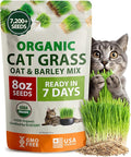 HOME GROWN Organic Cat Grass Seeds Pack 8oz – 7200 Non GMO Heirloom Oat & Barley Grass Seeds for Indoor Cats – High Germination Hairball Relief, Pet Grass Ready in 7Days