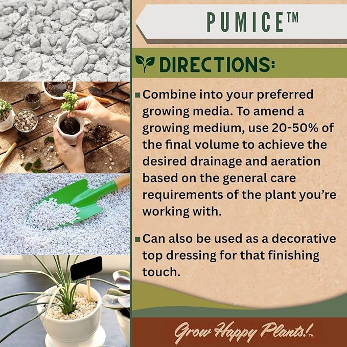 Sol Soils Horticultural Pumice - Lightweight, All-Natural Volcanic Rock Soil Amendment to Improve Drainage, Aeration & Maintain Moisture Balance – Filtered 3/8" to 1/4" - (1 Gallon)