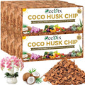 Zeedix 6 Pack Coco Husk Chips for Plants, 100% Organic Coconut Chips Mulch with Low EC & PH Balance, All Purpose for Indoor Plant Flowers Herbs Vegetables, Reptiles Terrarium Tanks Substrate(6.6LB)