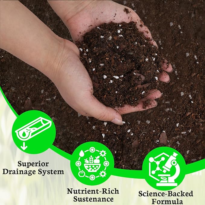 Blueberry Soil Mix 4qt- 100% Natural Organic Potting Soil for Blueberry Trees, Superior Drainage & Aeration, Ideal for Indoor & Outdoor Blueberry Plants