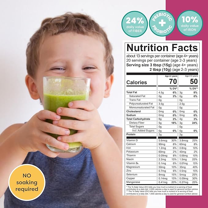 Tiny Sprouts Organic Milled Flaxseeds, Chia Seeds & Hemp Hearts + Probiotics + Vitamin D3 | Superfood Nutrition Booster Trio for Brain, Gut & Body Health for Picky Kids | Omega-3, Protein, Fiber, Iron, Calcium, Zinc | Gluten-Free, Plant-Based Superseed...