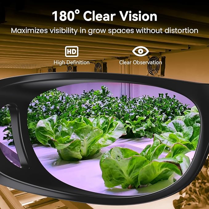 Indoor Hydroponics Grow Room Glasses with UV Protection for HPS, MH, LED Grow Lights