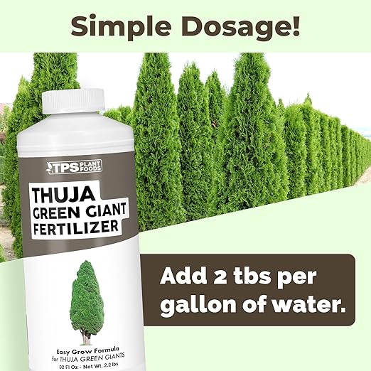 Thuja Green Giant Fertilizer – Liquid Plant Food for Faster Growth, Fuller Green Foliage & Stronger Roots, 32 oz