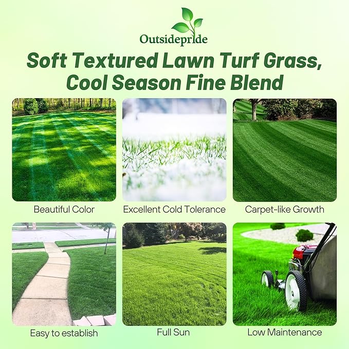 Outsidepride Midnight Kentucky Bluegrass Seed - 10 Lbs. Cold & Drought Tolerant, Sun-Loving Lawn Grass Seed, w/High Traffic Tolerance & Deep Root System, OptiGrowth Coated for Better Establishment