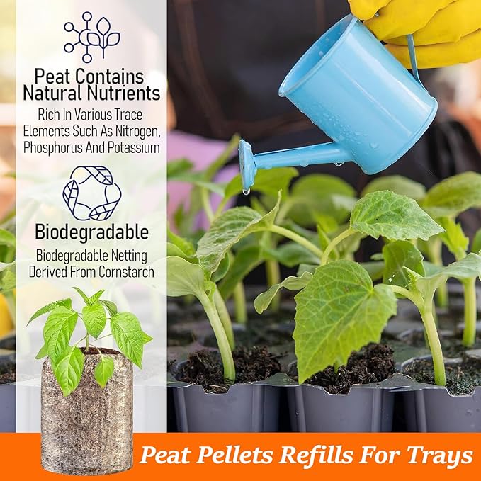 Legigo 500 Pcs 30mm Seed Starter Peat Pellets for Seedlings- Compressed Seed Starter Pods Seed Starting Pellets Plugs Soil Peat Pods for Starting Seeds, Garden Planting Herb Flower Vegetables