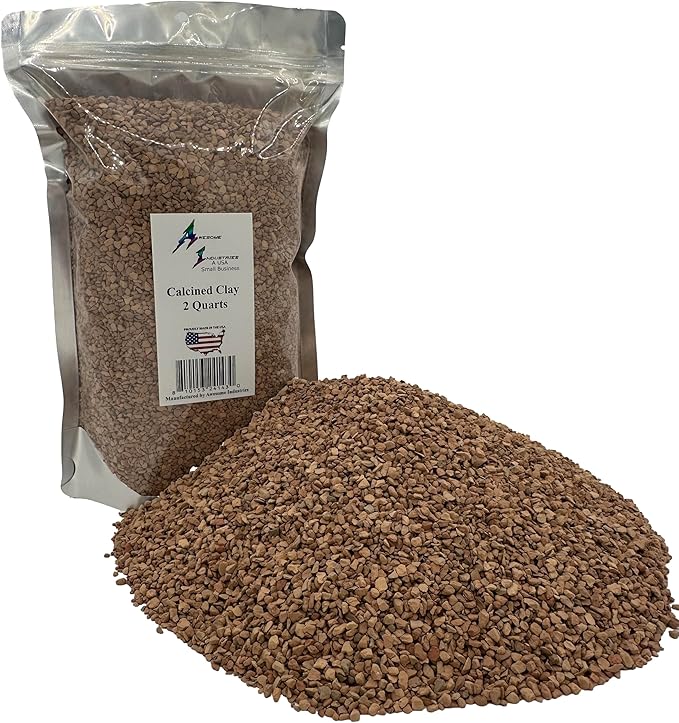 Calcined Clay for Bonsai 2 Quarts 1/8" Succulent Cactus Indoor Plants Horticultural Soil Amendment Additive Regulates Moisture High Porosity Fast Drainage and Aeration Like Akadama Awesome Industries