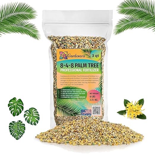 Premium 8-4-8 Professional Palm Tree Fertilizer Plant Food |Indoor Potted Plants and Outdoor Landscape Palm Trees | Quick-Release Nitrogen Fertilizer and Continuous Feeding (3 Quarts)