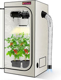 ATOUR LED Grow Light Specil Tent, High Reflective PE Film Grow Tent, 1680D High Strength Canvas Plant Tent with Observation Window & Floor Tray for Hydroponics Indoor Plant (24"x24"x48")
