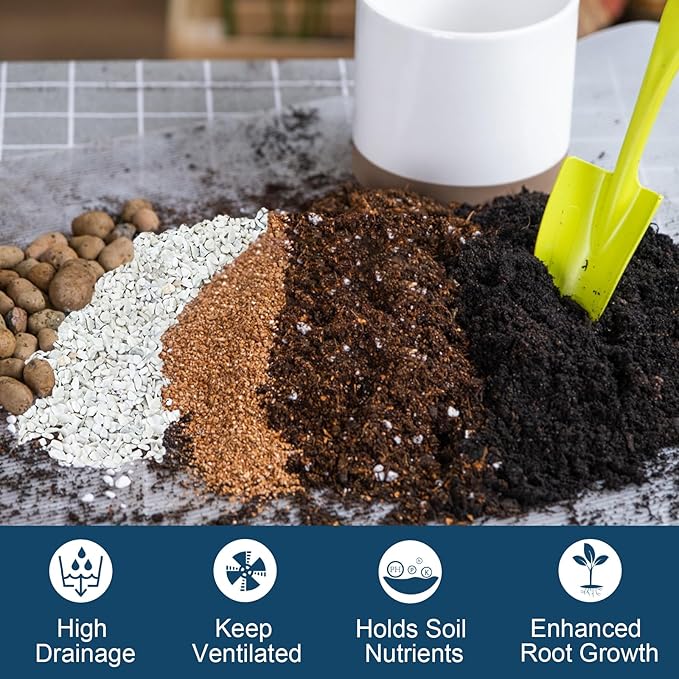 Horticultural Perlite Plants 2qt, Chunky Perlite Bulk for Gardening, Soil Amendments to Improve Soil Aeration & Dranage for Houseplant